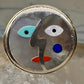 Face ring Eric Grossbardt size 7.50 sterling silver 18K Picasso design women