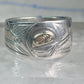 Pacific Northwest ring bird Thunderbird Raven band gold eye 14K sterling silver size 11 women men