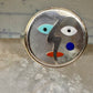 Face ring Eric Grossbardt size 7.50 sterling silver 18K Picasso design women