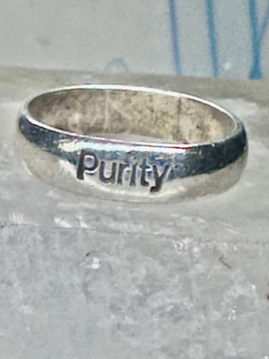 Purity ring vintage religious band size 7.75 sterling silver women girls