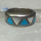 Vintage 2  Zuni rings turquoise Mother of Pearl size 5 SIze 9.5 band sterling silver AS IS