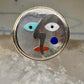 Face ring Eric Grossbardt size 7.50 sterling silver 18K Picasso design women