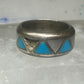 Vintage 2  Zuni rings turquoise Mother of Pearl size 5 SIze 9.5 band sterling silver AS IS