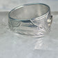 Pacific Northwest ring bird Thunderbird Raven band gold eye 14K sterling silver size 11 women men