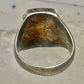 Vintage Sterling Silver Southwestern Turquoise Mother of Pearl Cobblestone Inlay Ring Size 8 925