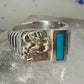 Turquoise band Black Hills Gold ring size 10 sterling silver women men