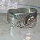 Pacific Northwest ring bird Thunderbird Raven band gold eye 14K sterling silver size 11 women men