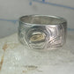 Pacific Northwest ring bird Thunderbird Raven band gold eye 14K sterling silver size 11 women men