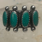 Vintage Sterling Silver Southwestern Four Stone Green Turquoise Row Ring Size 6.25 925