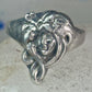 Vintage face Ring figurative band size 6.50 sterling silver women girls