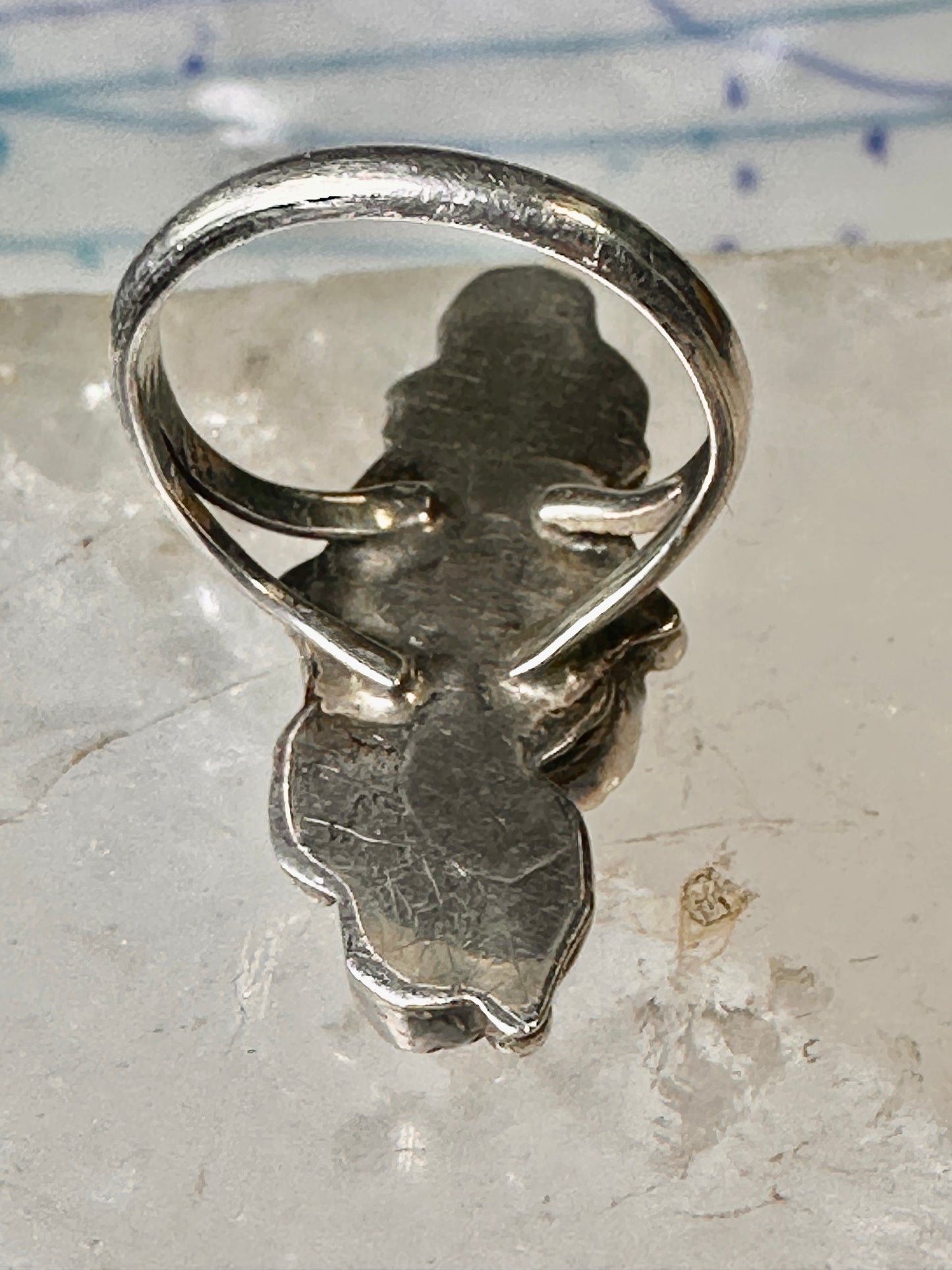 Navajo ring Long Squash blossom size 6.25 sterling silver women
