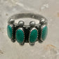 Vintage Sterling Silver Southwestern Four Stone Green Turquoise Row Ring Size 6.25 925
