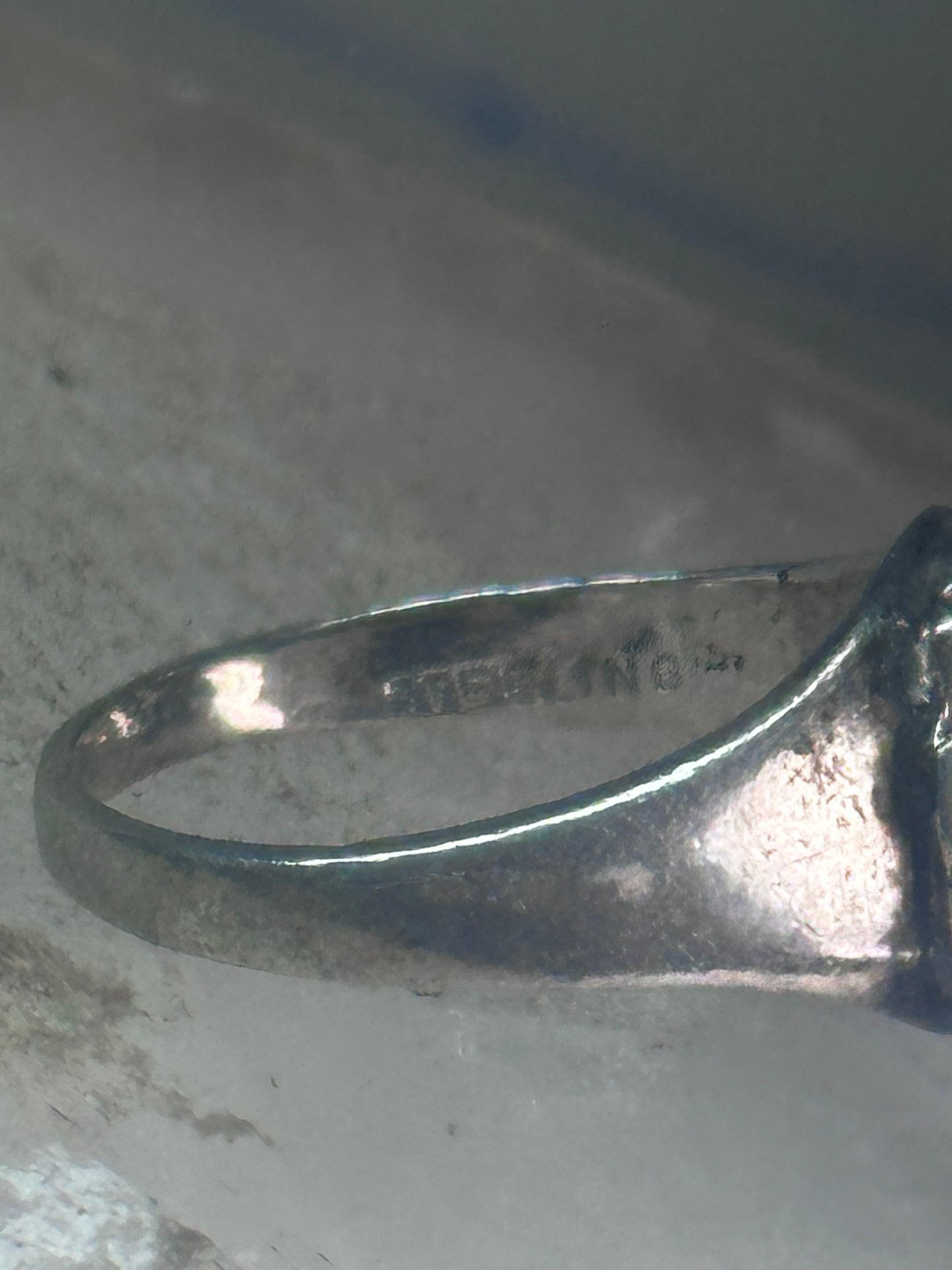 Vintage face Ring figurative band size 6.50 sterling silver women girls