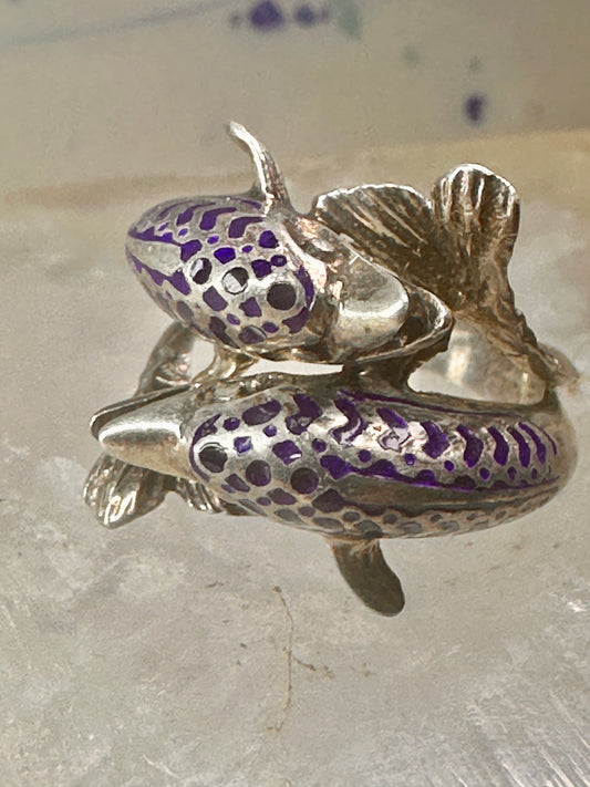 Dolphin ring dolphins band waves size 5.50 sterling silver women
