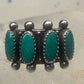 Vintage Sterling Silver Southwestern Four Stone Green Turquoise Row Ring Size 6.25 925
