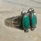 Vintage Sterling Silver Southwestern Four Stone Green Turquoise Row Ring Size 6.25 925
