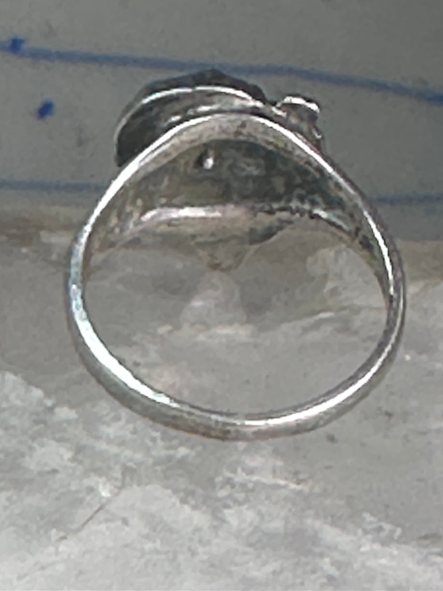 Vintage face Ring figurative band size 6.50 sterling silver women girls