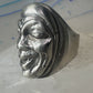 Heavy Face ring tribal smiling band sterling silver size 7.75 girls women men