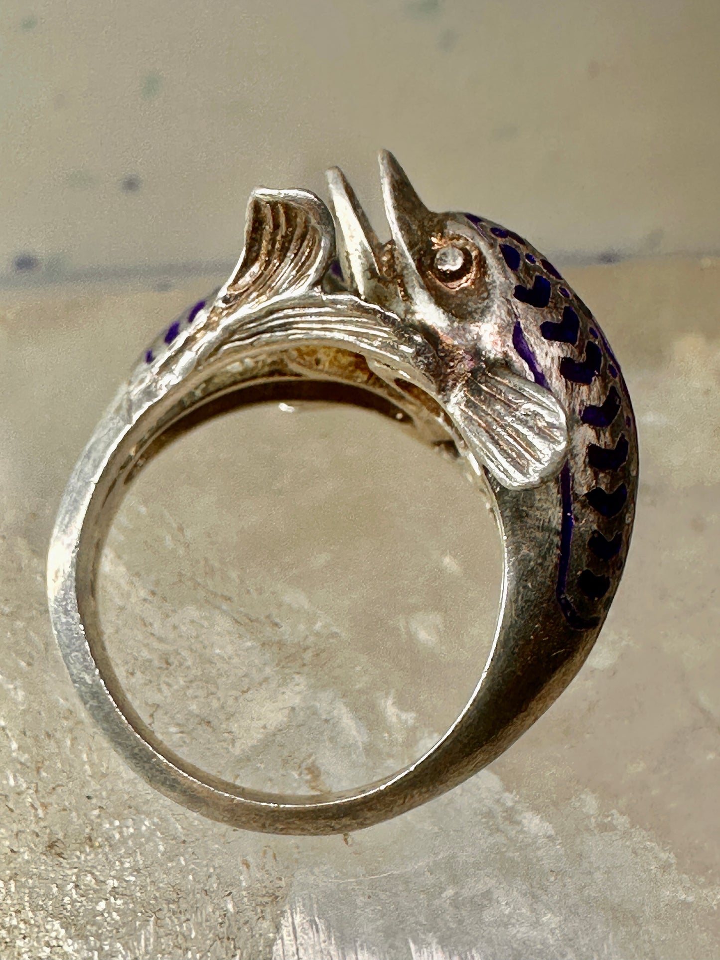 Dolphin ring dolphins band waves size 5.50 sterling silver women