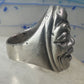 Heavy Face ring tribal smiling band sterling silver size 7.75 girls women men