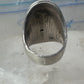 Heavy Face ring tribal smiling band sterling silver size 7.75 girls women men