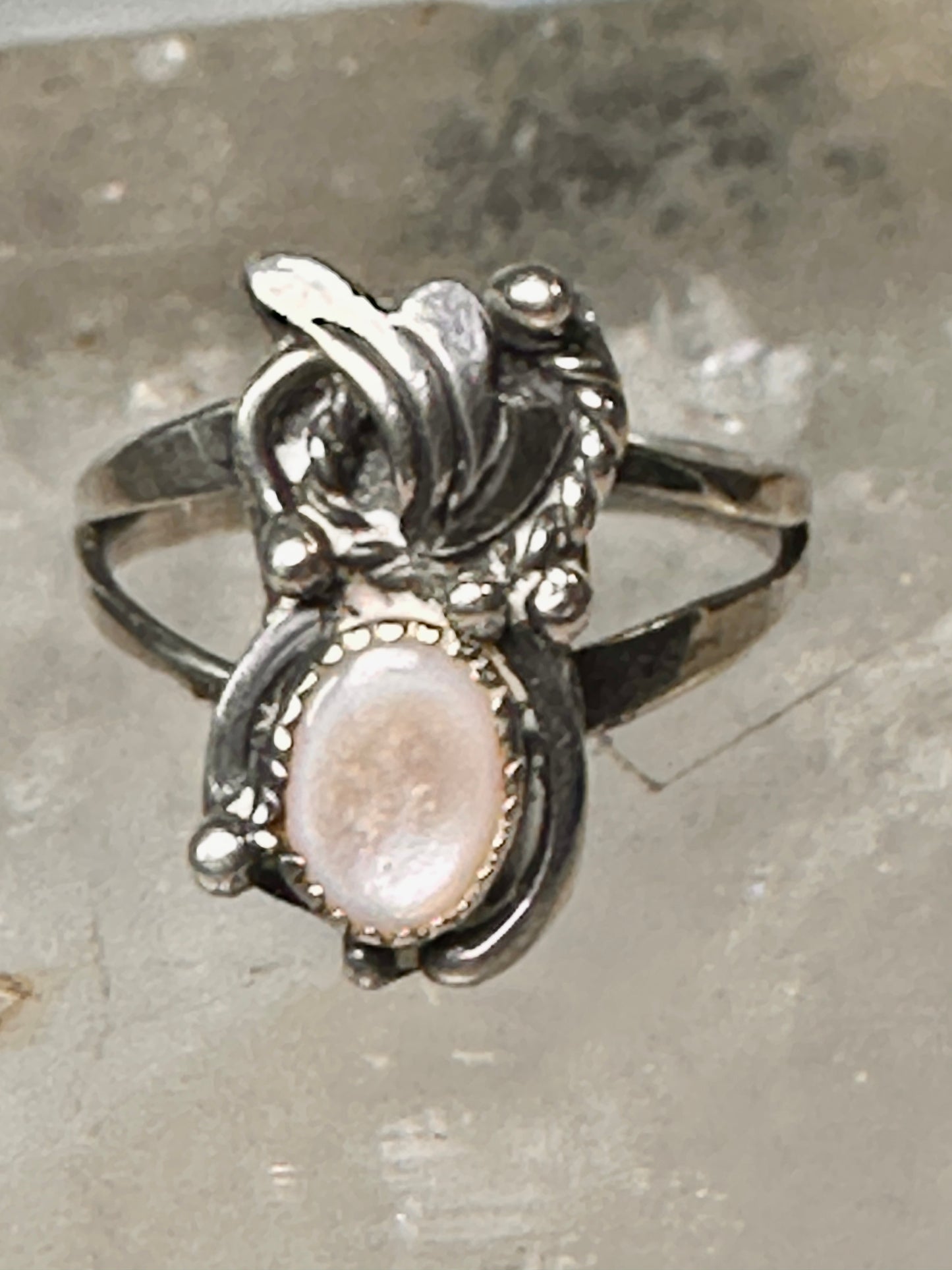 Navajo ring Mop mother of pearl size 5.50 sterling silver women girls