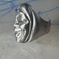 Heavy Face ring tribal smiling band sterling silver size 7.75 girls women men