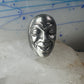 Heavy Face ring tribal smiling band sterling silver size 7.75 girls women men