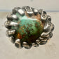 Vintage Sterling Silver Brutalist Organic Molten Turquoise Nugget Statement Ring Size 5.25 925