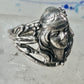 Face ring art deco style band sterling silver size 4.25 girls women girls