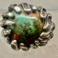 Vintage Sterling Silver Brutalist Organic Molten Turquoise Nugget Statement Ring Size 5.25 925
