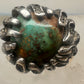Vintage Sterling Silver Brutalist Organic Molten Turquoise Nugget Statement Ring Size 5.25 925