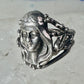 Face ring art deco style band sterling silver size 4.25 girls women girls