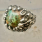 Vintage Sterling Silver Brutalist Organic Molten Turquoise Nugget Statement Ring Size 5.25 925