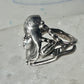 Face ring art deco style band sterling silver size 4.25 girls women girls