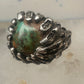 Vintage Sterling Silver Brutalist Organic Molten Turquoise Nugget Statement Ring Size 5.25 925