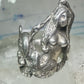 Vintage Mermaid ring waves ocean figure figurative band size 6 sterling silver