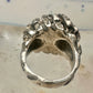 Vintage Sterling Silver Brutalist Organic Molten Turquoise Nugget Statement Ring Size 5.25 925