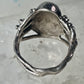 Face ring art deco style band sterling silver size 4.25 girls women girls