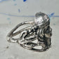 Face ring art deco style band sterling silver size 4.25 girls women girls