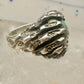 Vintage Sterling Silver Brutalist Organic Molten Turquoise Nugget Statement Ring Size 5.25 925