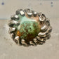 Vintage Sterling Silver Brutalist Organic Molten Turquoise Nugget Statement Ring Size 5.25 925