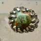 Vintage Sterling Silver Brutalist Organic Molten Turquoise Nugget Statement Ring Size 5.25 925