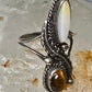 Navajo ring Mop Long  mother of pearl tiger eye size 4 sterling silver women girls