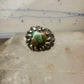 Vintage Sterling Silver Brutalist Organic Molten Turquoise Nugget Statement Ring Size 5.25 925