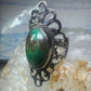 Turquoise Ring Boho size 5.25 sterling silver girls women