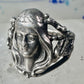 Face ring art deco style band sterling silver size 4.25 girls women girls