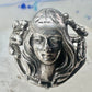 Face ring art deco style band sterling silver size 4.25 girls women girls