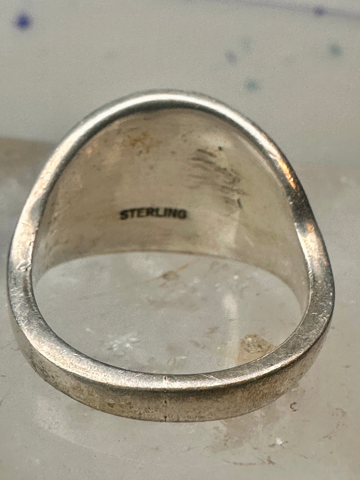 Vintage Sterling Silver Gold Accent Mixed Metal Desert Landscape Cactus Ring Size 8.50