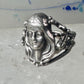 Face ring art deco style band sterling silver size 4.25 girls women girls